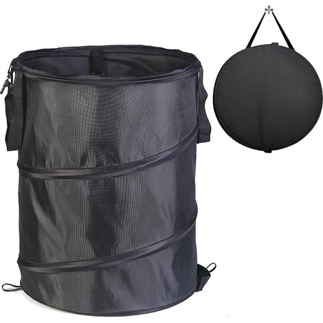 Sac à déchets de jardin et poubelle de camping, sac pliable en tissu Oxford avec poignées, poubelle réutilisable pour feuilles, ordures, jouets, idéal pour le jardinage, la randonnée, les pique-niques (1/5)