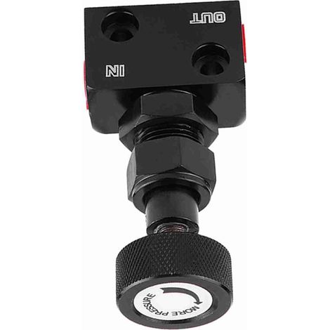 Valve de Dosage de Frein Universelle, Valve D'arrêt de Sport Automobile pour Toutes les Voitures de Course, Dérive, rallye. Aluminium, 1/8NPT, 150-1200PSI (BLACK) (1/5)