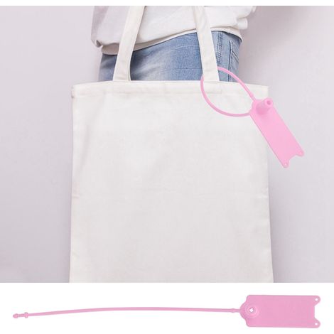 100 Stück 195 mm Einweg-Kabelbinder, Diebstahlsicherung, selbstverriegelnd, für Kleidung, Koffer, Schuhe, Taschen, Etiketten usw. (Pink) (1/5)