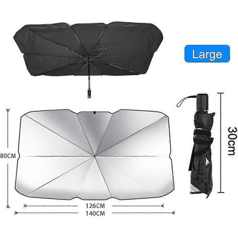 Pare-soleil intérieur de voiture de luxe, protection UV, pare-brise, protection intérieure, parapluie pliant - grand (1/4)