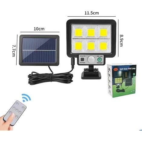 Lampe murale solaire LED (72COB) à détecteur de mouvement, 3 modes d'éclairage, étanche, pour extérieur, éclairage d'urgence, éclairage de rue et de jardin, lampe décorative de sécurité. (1/5)
