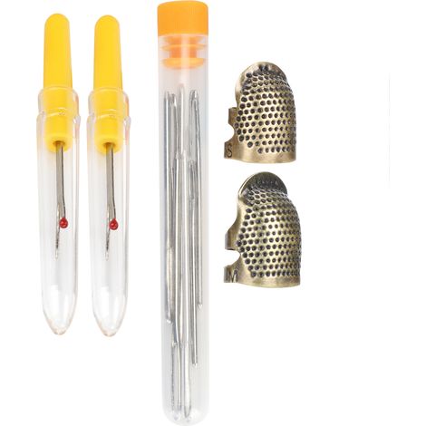 2 Set Sewing Thimble Set Finger Protector Needle Seam Ripper Knitting Quilting DIY Tools (1/5)