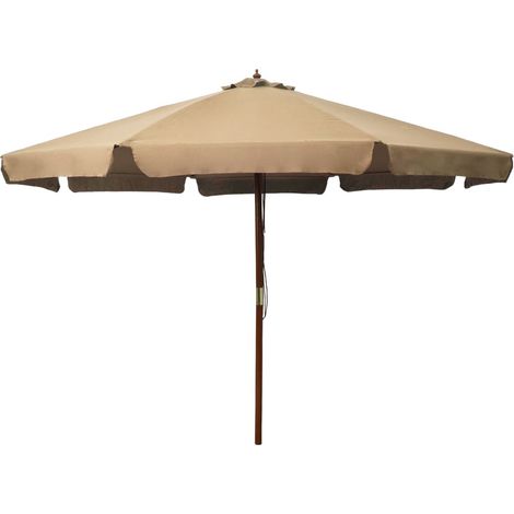 Sonnenschirm mit Holzmast 330 cm Taupe