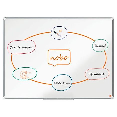 Tableau blanc Premium Plus émaillé - 120 x 90 cm - Nobo (1/5)