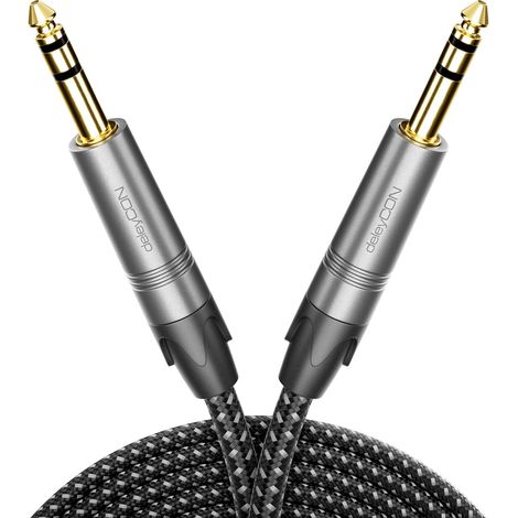 0,5m Câble Instrument Jack 6,35mm vers 6,35mm TRS (Stéréo) AUX - Qualité Studio - en Cuivre OFC Pur (AWG24) - pour Amplificateur, Mixeur, Guitare électrique, Basse, Clavier (1/5)