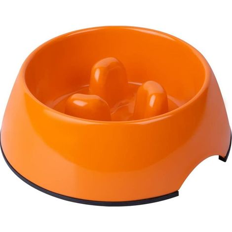 Gamelle Anti Glouton pour Chien Chat, Gamelle Alimentation Antiderapante Qui Favorise Une Prise de Nourriture Plus Lente, Bol Mélamine Interactive Anti Ballonnements (1/4)