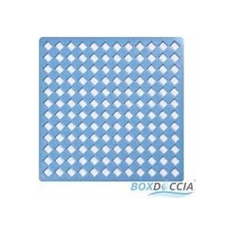 TAPPETO DOCCIA CM.50X50 BLU TRASP.