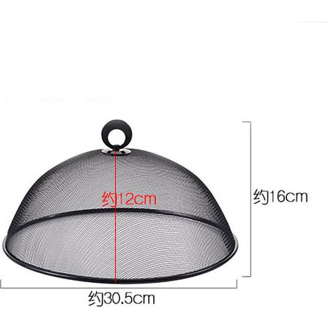 Lot couvercle métal simple anti-mouches pour table ronde blanche, petite taille, protection alimentaire et poussière, usage domestique. (1/3)