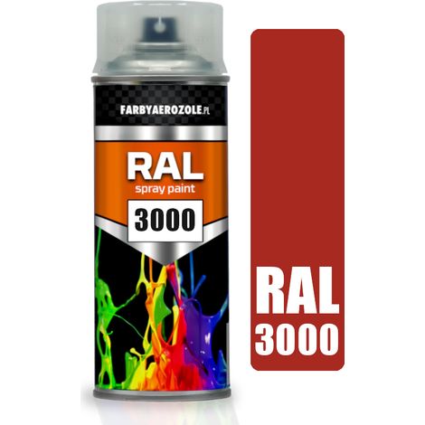 Vernice spray acrilica RAL 3000 rosso fiamma 400 ml Rosso fuoco semi-opaco (1/2)