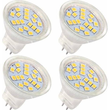 MR11 GU4 12v led 4W Warm White 3000K, equivalent to 35W halogen bulbs, 120° beam angle, Pack of 4 (1/5)