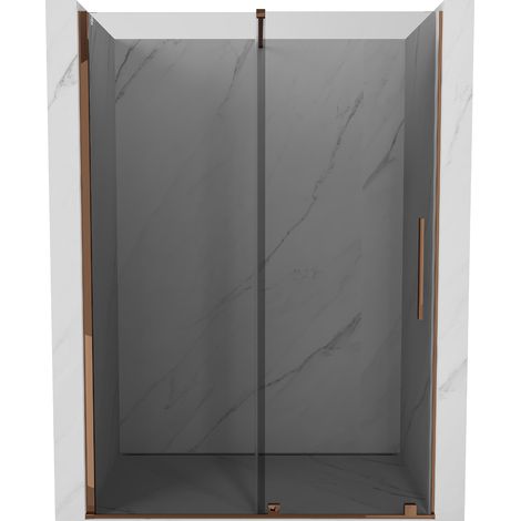 Mexen Velar Schiebetür Duschwand 130 cm, Graphit, Roségold - 871-130-000-41-60 (1/5)