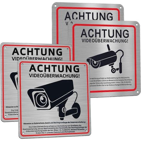 Panneau de vidéosurveillance (lot de 4), propriété privée sous vidéosurveillance (1/5)