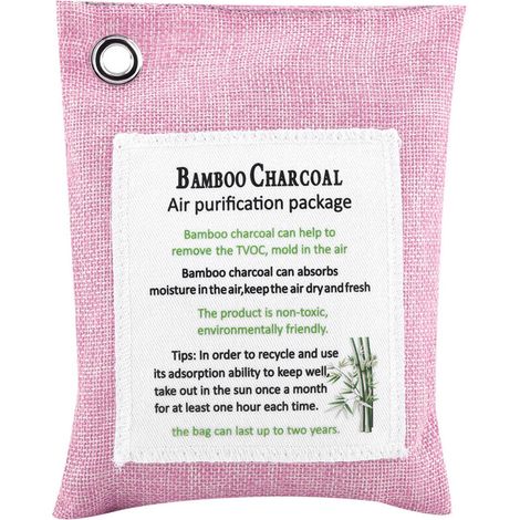 Sac purificateur d'air rose en bambou et charbon actif, 8 couleurs. - Sac purificateur d'air rose en bambou et charbon actif, 8 couleurs. (1/5)