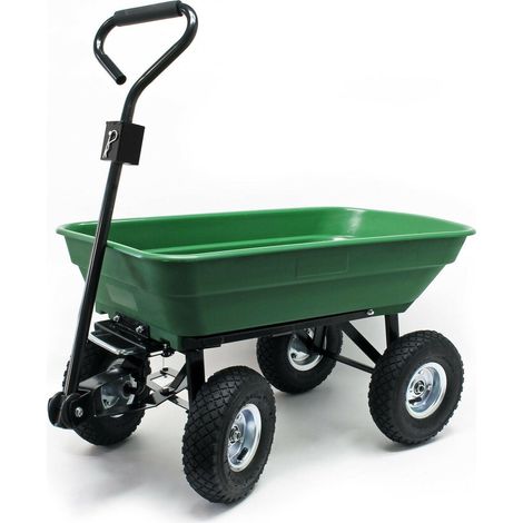 Carrello da giardino manuale capacità 125 litri 350 kg rimorchio ribaltabile carriola 160002564
