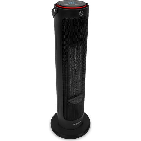 VONROC Elektroheizung - Turmheizlüfter - 2000W - Keramik - ECO-Modus - Schwenkfunktion - LED-Display - Inkl. Fernbedienung