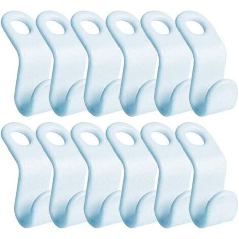 56 Mini cintres en Cascade, Crochets de Connexion pour cintres, Gain de Place dans Les placards (Bleu Ciel) (1/4)