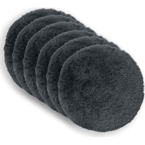 Housse de coussin 6 pcs HEERLEN Anthracite Ø 50 cm Fleece PV vidaXL