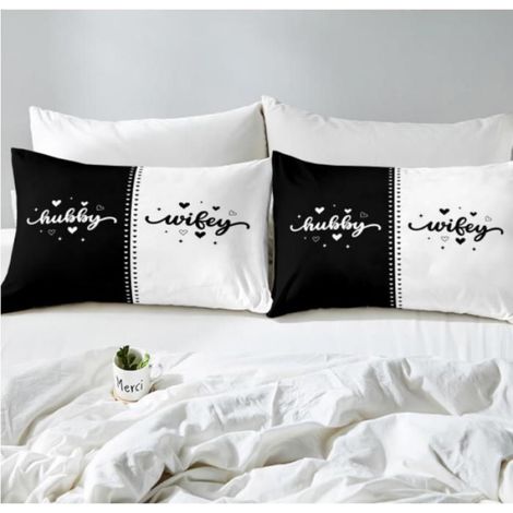 1 Parure de lit 220x240cm, housse de couette motif couple, taies d'oreiller 65x65cm, microfibre, chambre enfant (1/4)