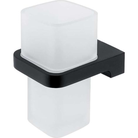 Nimco Maya - Vaso para cepillos de dientes con soporte, cristal mate/negro MAC 29058H-90