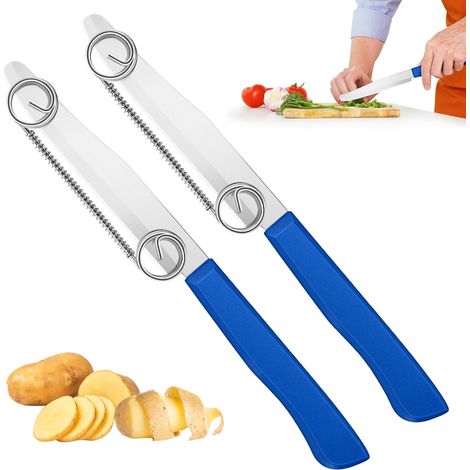 2 Stück Schnellschneidmesser, Quick Slicing Knife Für Gemüse Obst, 3 in 1 Multifunctional Veggie Peeler, Schnell Schneide Messer Küche, Zaubermesser Schnellschneidemesser Kartoffelschäler (1/5)