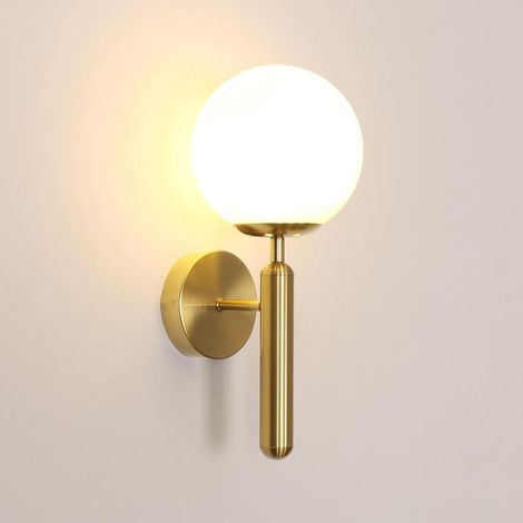 Applique Murale Intérieure, Moderne E27 Lampe Murale Design Minimaliste, Abat-Jour en Verre Luminaires Intérieur pour Chambre (1/5)