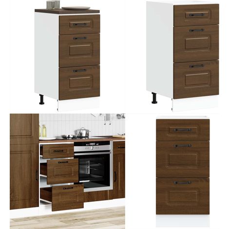 vidaXL Küchenunterschrank Kalmar Braun Eichen-Optik Holzwerkstoff (1/5)