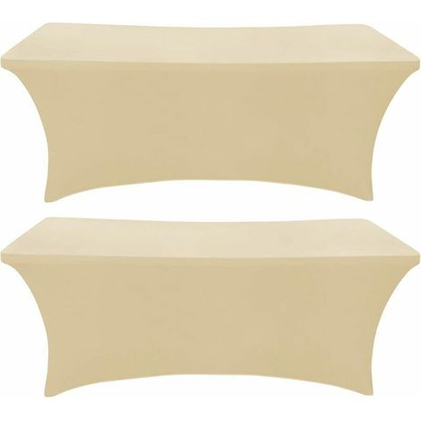 Garden Furniture Cover - 2 Pack, 183CM Spandex Table Cover, Rectangular Fitted Tablecloth, Stretch Lycra Fabric, Wrinkle-Free Tablecloth for Parties, DJs, Lounges, Banquets, Weddings, Cocktail Parties (1/5)