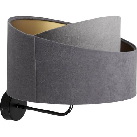 Applique velours doré design élégant compatible LED ambiance chic - Velours noir intérieur doré (1/5)