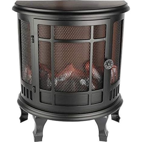 Ideen mit Herz Cheminée LED Nostalgie,Cheminée décorative,électrique,fonctionne sur piles,sans chauffage,Effet flamme/flamme réaliste,avec fonction minuterie (6 heures allumé,18 heures OFF) (1/5)