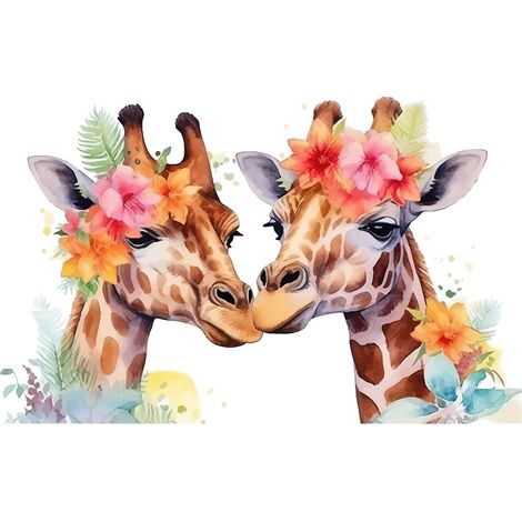 Papier peint panoramique Enfants - Girafes - 195 cm x 125 cm (1/2)