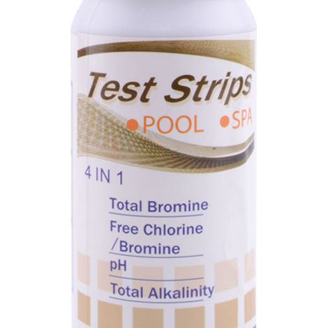 Bandes de test de la qualité de l'eau des piscines : valeur du pH, acidité/alcalinité, dureté totale, chlore et plus encore (bandelettes de test 4 en 1). (1/5)