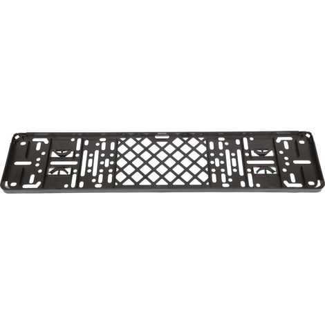 SUPPORT PLAQUE D'IMMATRICULATION UNIVERSEL A CLIQUER 52X11CM NOIR