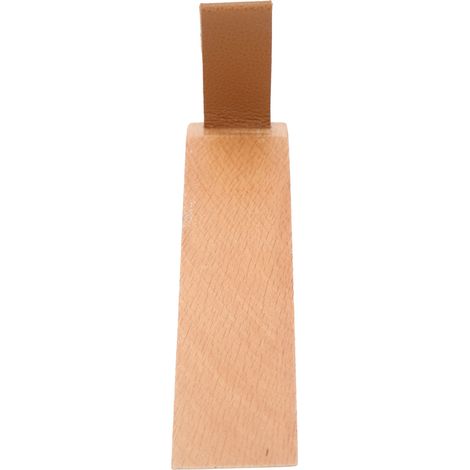 Butée de porte en bois massif, cale de porte antidérapante, support de porte de sécurité durable avec coussinets (L) (1/5)