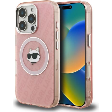 Funda MagSafe Karl Lagerfeld IML con logo de Choupette para iPhone 16 Pro Max, color rosa. (1/5)