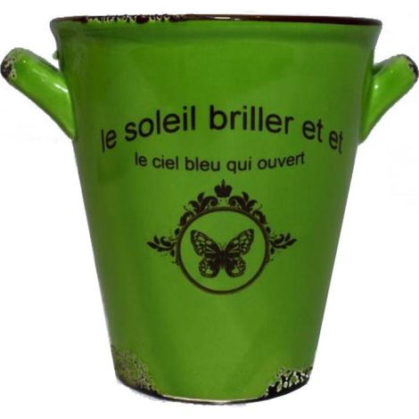 Contenitore in ceramica "Vintage" di colore verde, altezza 10,5 cm. (1/2)