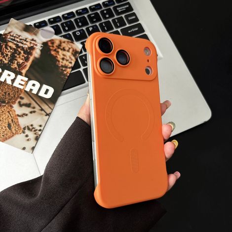 (iPhone 12 Pro, Orange) Étui de protection magnétique ultra-fin pour iPhone, compatible avec la charge MagSafe.