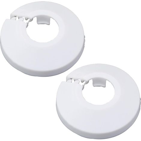 Lot de 2 cache tuyaux en plastique PP blanc de 17 mm, pour décoration de tuyau d'eau, bouchon à clipser pour valve de cuisine, tuyaux d'entrée (1/5)