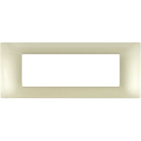 Placchetta per interruttore in metallo a 7 posti champagne cassetta 507 compatibile con vimar plana supporto cover (1/2)