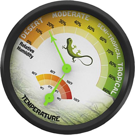 Thermomètre Mécanique Précis pour Terrariums de Reptiles Hygromètre Intégré, sans Batterie, Matériaux Abs et Aluminium, pour Mesurer la Température les Boîtes à Animaux (1/5)