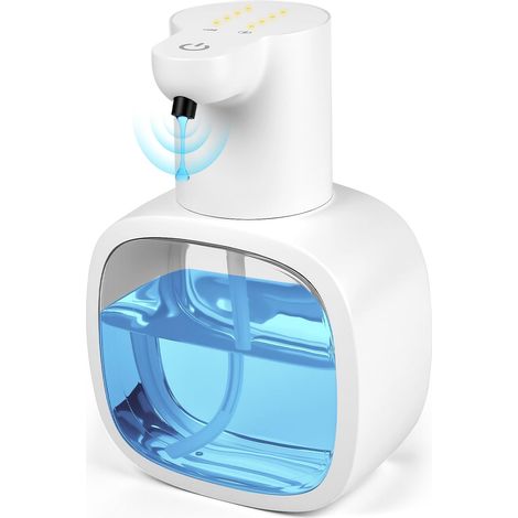 Dispensador automático de jabón mural, 500 ml, lavavajillas líquido/jabón, cocina/baño, blanco (1/5)
