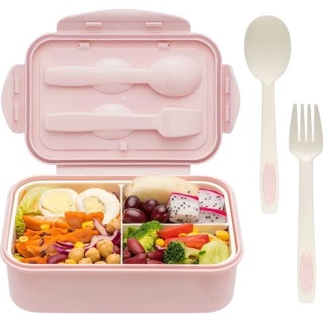 Bento-Box für Erwachsene, 1400 ml, mit Löffel und Gabel, Lunchbox für Kinder, langlebig und auslaufsicher, ideal für unterwegs (1/5)