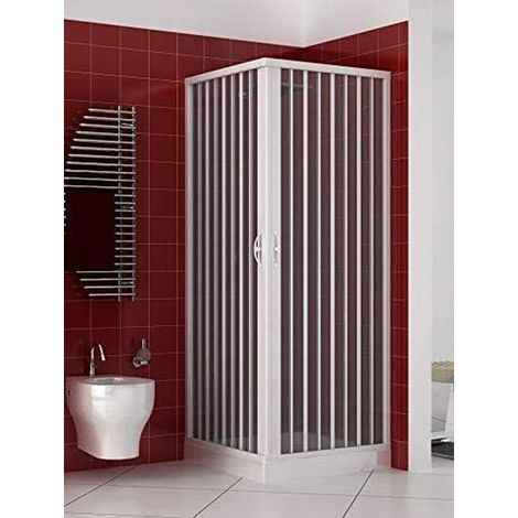 Box doccia pannelli con apertura a soffietto h185 cm in pvc bianco regolabile in larghezza - 70-80 x 80-90