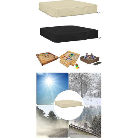 Pare-Sable de Piscine, Tapis de Sol UV, Pare-Soleil, Pare-Soleil avec Glissière pour Sandle, Leksaker et Möbler (FMY) Noir 200200cm