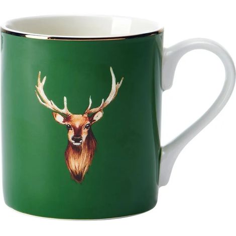 Tazza mikasa stag print porcellana 280 ml verde dorato (1/3)