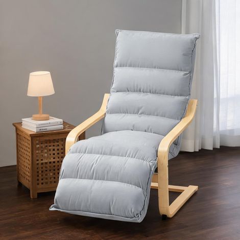 Fauteuil relaxant inclinable avec repose-jambes réglable gris (1/5)