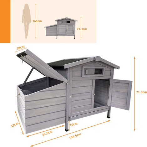 Poulailler surélevé sur pilotis, abri anti-prédateurs pour volailles, nettoyage aisé, cabane à poules robuste en bois, idéal jardin extérieur. (1/5)
