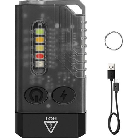 Mini leistungsstarke LED-Taschenlampe 1000 Lumen mit 365 nm UV-Licht und buntem Licht, 12 Modi, kleine wiederaufladbare Schlüsselanhänger-Taschenlampe, IPX4 wasserdichte Taschenlampe, magnetisch