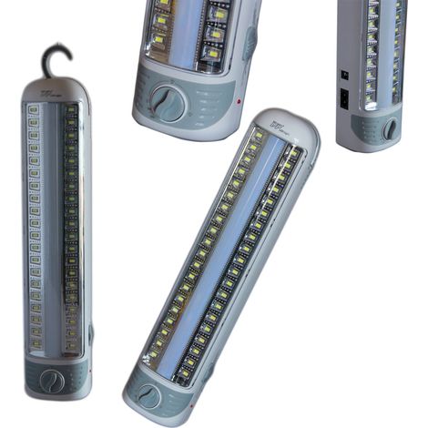 Trade Shop - Lampada Emergenza 40 Led Smd Con Neon Ricaricabile Casa Auto Camper 7111 - (1/5)