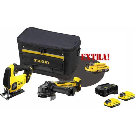 Kit Smerigliatrice a batteria 18V V20 Brushless SFMCG700B + Seghetto alternativo a batteria 18V V20 SFMCS600B + Set energia + EXTRA OMAGGI FATMAXB. STANLEYB.