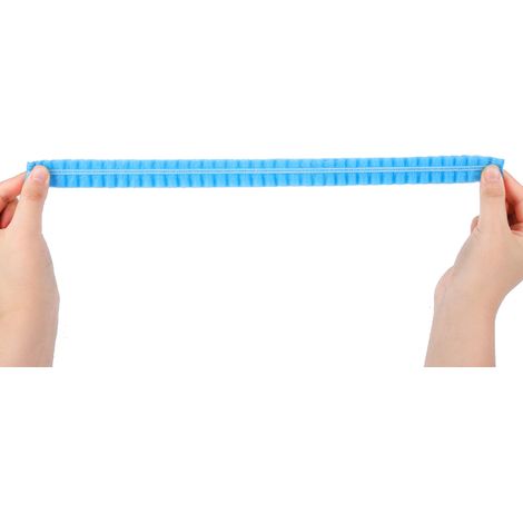 Lot de 100 bonnets jetables en tissu non tissé haute élasticité, filets à cheveux jetables pour salons de beauté, bleus, 53 cm (21 pouces), double élastique (1/5)